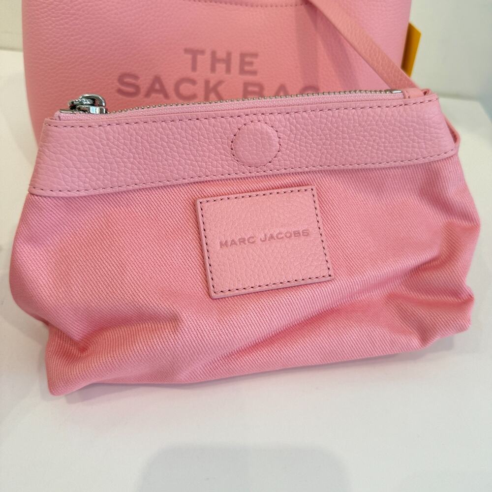 Marc Jacobs Women's Ribbon Pink The Mini Sack Leather Top Handle Bag Authentic - Picture 12 of 16